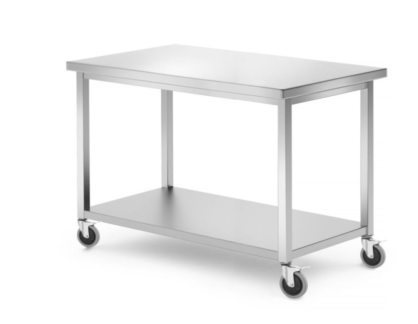 Mobilní stůl, s policí – šroubovaný, HENDI, Kitchen Line, 1200x600x(H)850mm