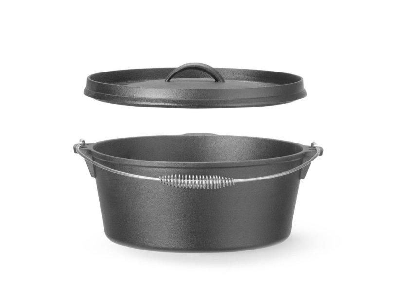 Litinový hrnec, HENDI, 7,2L, Černá, ⌀310x(H)130mm, Kulatý
