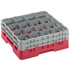 Cambro Koš Camrack 16 pozic, výška sklenice 15,2 cm - Červená