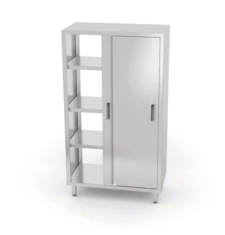 Průchozí skříňka s posuvnými dveřmi – přišroubovaná, HENDI, Kitchen Line, 800x700x(H)1800mm