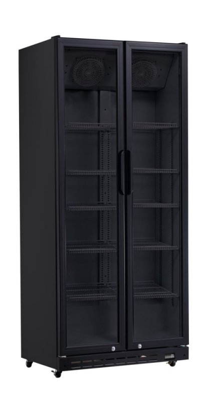 Chladnička s pruhovanými dveřmi, dvoukřídlé dveře, Arktic, 437L, Černá, 230V/510W, 870x605x(H)1996mm