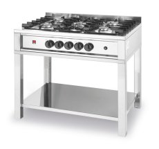Plynový sporák - 5 hořáků, otevřený rám, HENDI, Kitchen Line, 14,3kW, 900x640x(H)910mm