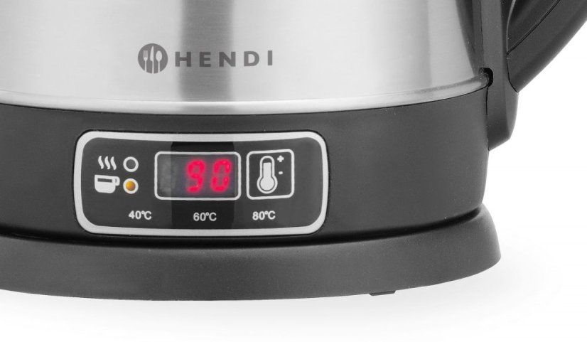Bezdrátová elektrická konvice s teplotní regulací, HENDI, 1,8L, 230V/1800W, 230x165x(H)255mm