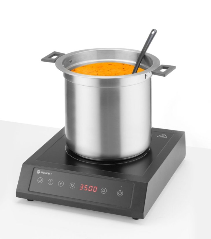 Kotlík na polévku bez vody, 10L, HENDI, 10L, Černá, 230V/450W, ⌀330x(H)398mm