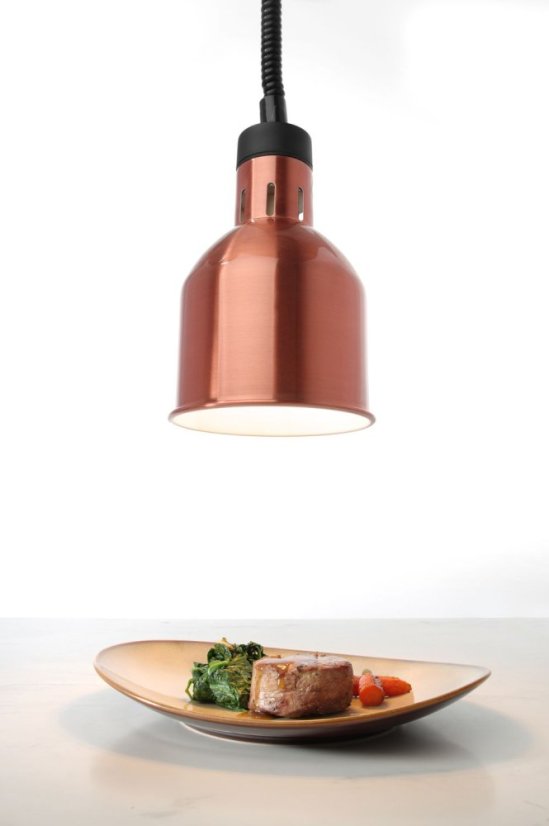 Výškově nastavitelná ohřívací lampa válcová, HENDI, Měděná, 230V/375W, ⌀175x(H)250mm
