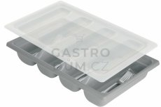 Gastronorm příborník šedý GN1/1- 4 sekce