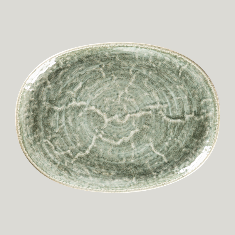 RAK Porcelain Krush talíř oválný 32 × 24 cm, zelený