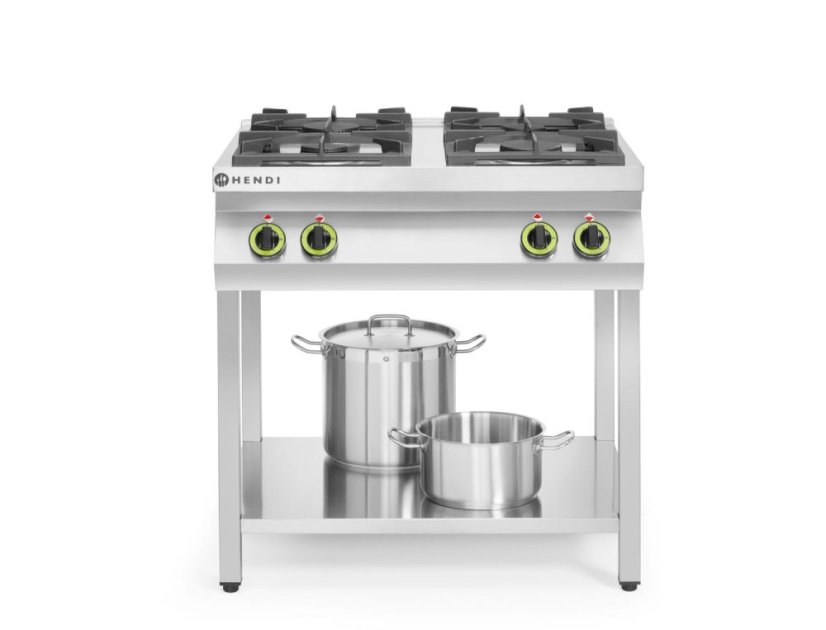 Otevřený stojan se 4 hořáky pro plynový sporák Kitchen Line, HENDI, Kitchen Line, 19kW, 800x700x(H)900mm