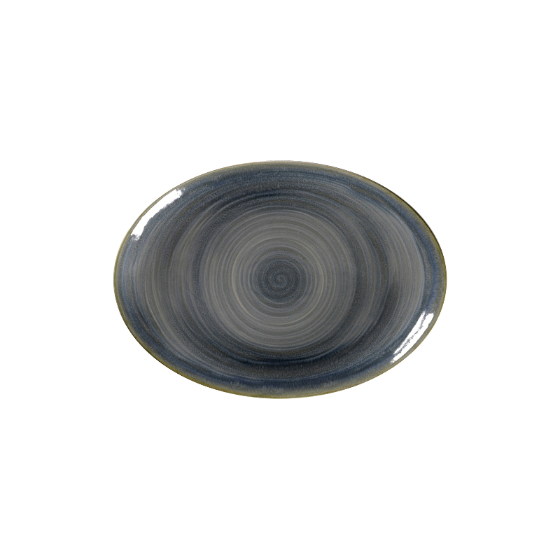 RAK Porcelain RAK Spot talíř oválný 32 x 23 cm, šedomodrý | RAK-SJDNNOP32