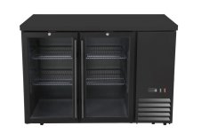 Chladicí barový pult, skleněné dveře, Arktic, 4 police, 283L, Černá, 230V/185W, 1217x631x(H)865mm