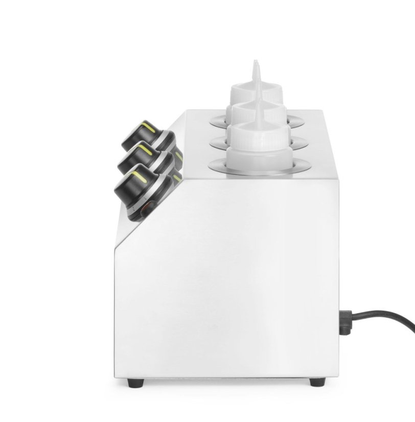 Ohřívač omáček, HENDI, 3x0,65L, Stříbrná, 220-240V/600W, 395x239x(H)211mm