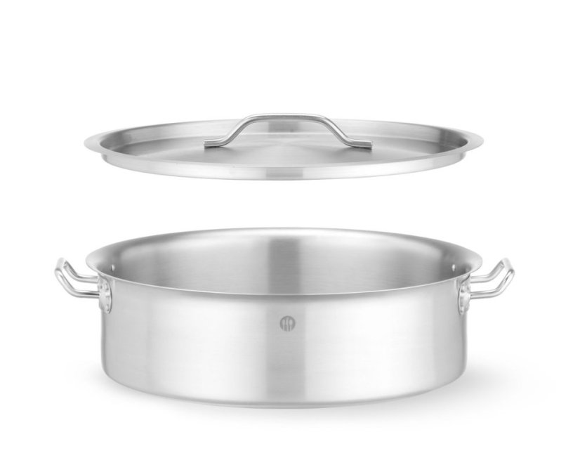 Pečicí nádoba s víkem, HENDI, 10,8L, ⌀360x(H)110mm, Kulatý