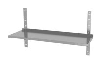 Nástěnná police nastavitelná, jednoduchá, se 2 držáky, HENDI, 1200x300x(H)600mm