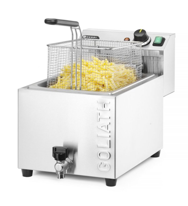 Fritéza XL s vypouštěcím kohoutem HENDI GOLIATH, HENDI, 10L, 400V/10200W, 300x585x(H)392mm