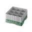 Cambro Koš Camrack 9 pozic, výška sklenice 21,6 cm - Zelená