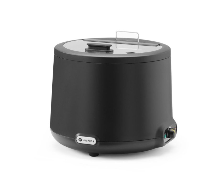 Kotel na polívku UNIQ, analogové ovládání, HENDI, 8L, Černá, 230V/500W, 367x385x(H)325mm
