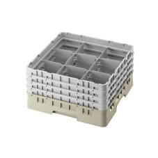 Cambro Koš Camrack 9 pozic, výška sklenice 13,2 cm - Béžová