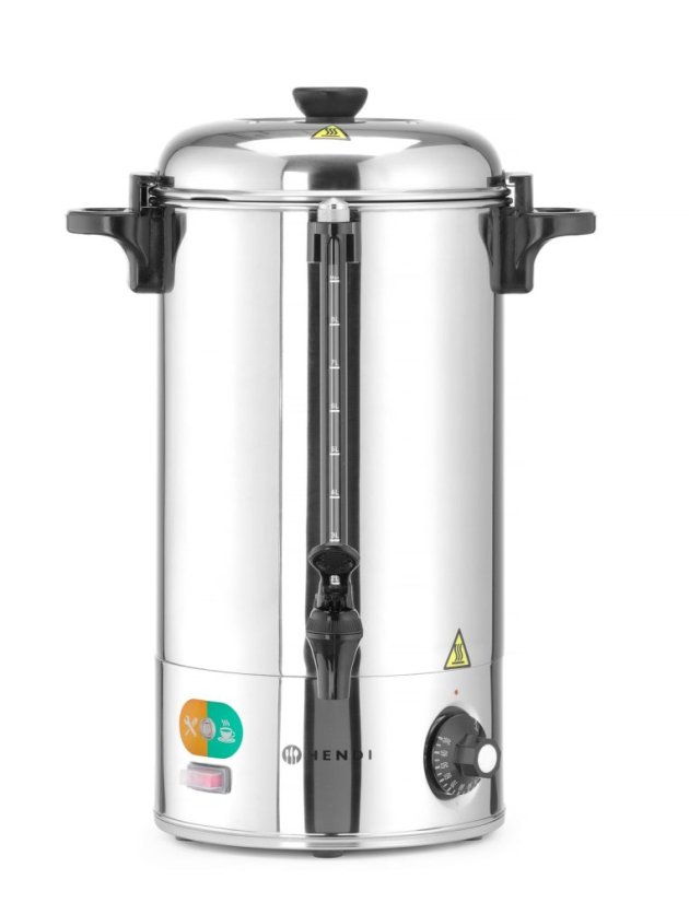 Ohřívač horkých nápojů jednostěnný, HENDI, 9L, Stříbrná, 230V/2200W, 340x227x(H)468mm