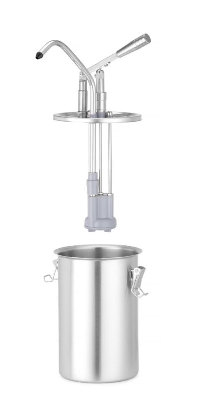Nerezová nádoba na omáčku s dávkovačem, HENDI, 4,5L, ⌀180x(H)420mm