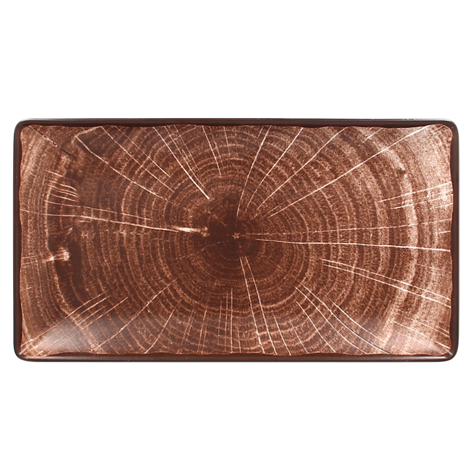 RAK Porcelain RAK Woodart talíř obdélný 33,5 × 18,1 cm – tmavě hnědá | RAK-WDEDRG33OB