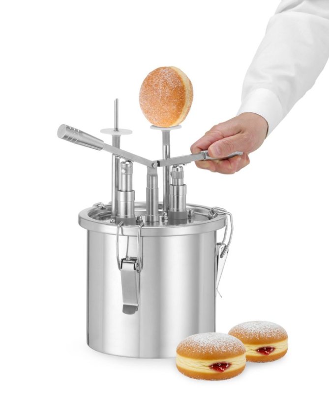 Dávkovač náplně do koblih, HENDI, 4,5L, Stříbrná, 330x240x(H)390mm
