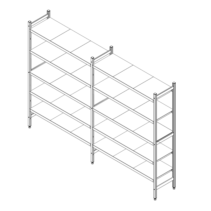 TOMGAST Regalový systém 6820 x 600 mm, 5 polic TOMGAST Regalový systém 6820 x 600 mm, 5 polic