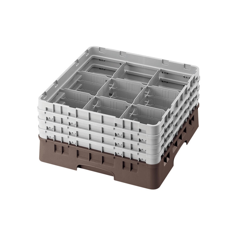 Cambro Koš Camrack 9 pozic, výška sklenice 9 cm - Hnědá