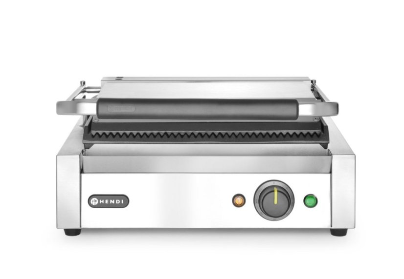 Kontaktní gril Panini, HENDI, Stříbrná, 220-240V/2200W, 430x375x(H)216mm