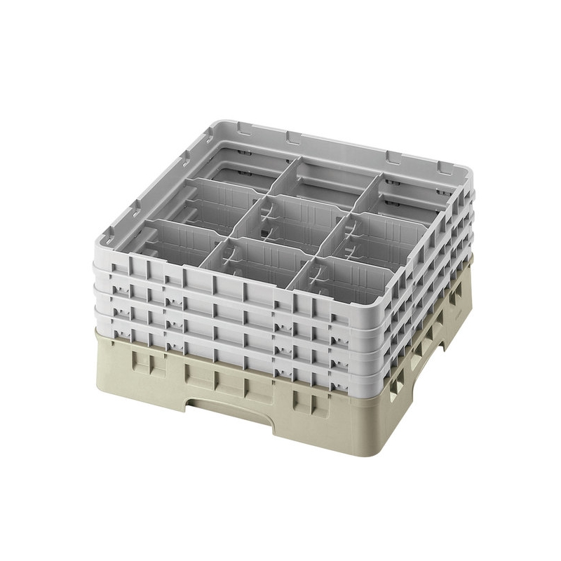 Cambro Koš Camrack 9 pozic, výška sklenice 30 cm - Béžová
