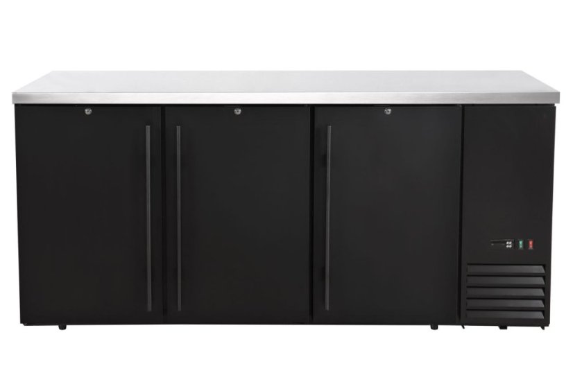 Chladicí barový pult, plné dveře, Arktic, 6 polic, 493L, Černá, 230V/185W, 1826x631x(H)865mm Chladicí barový pult, plné dveře, Arktic, 6 polic, 493L, Černá, 230V/185W, 1826x631x(H)865mm