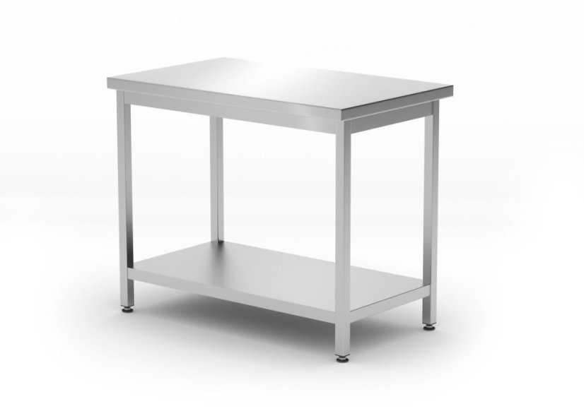 Centrální stůl s policí – šroubovaný, hloubka 600 mm, HENDI, Kitchen Line, 1000x600x(H)850mm