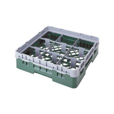 Cambro Koš Camrack 9 pozic, výška sklenice 9 cm - Zelená