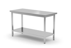 Středový stůl s policí – šroubovaný, HENDI, Profi Line, 1600x700x(H)850mm