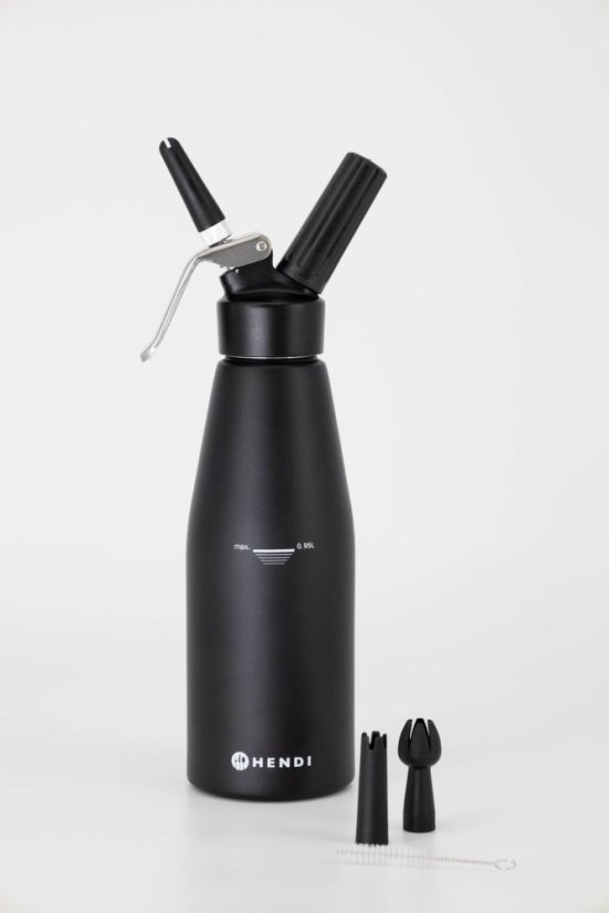 Láhev na šlehačku, HENDI, Kitchen Line, 0,95L, Černá, ⌀95x(H)320mm