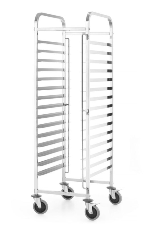 Vozík s regály , HENDI, Kitchen Line, 15 vodítků zásobníků 600x400, Stříbrná, 470x620x(H)1735mm