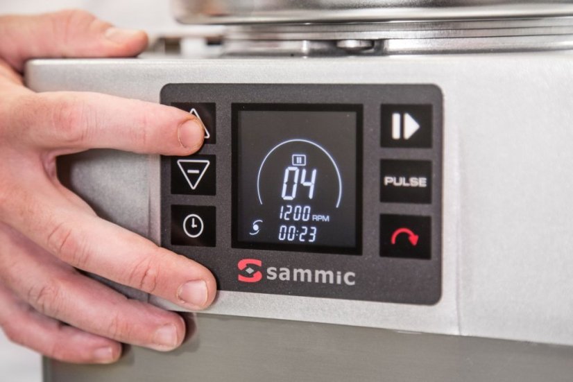 Kráječ masa – emulgátor KE-5V s elektronickým grafickým panelem, Sammic, 5,5L, 230V/1500W, 286x387x(H)487mm