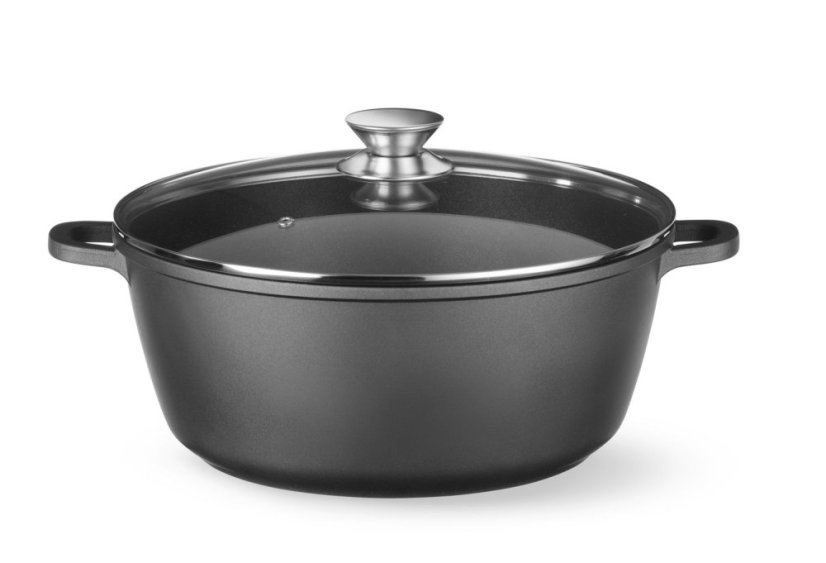 Hrnec s nepřilnavou povrchovou úpravou, HENDI, 7,5L, Černá, 387x310x(H)130mm