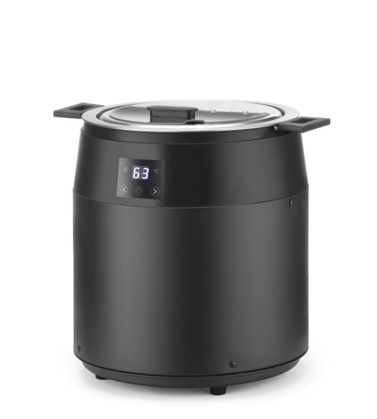 Kotlík na polévku bez vody, 10L, HENDI, 10L, Černá, 230V/450W, ⌀330x(H)398mm