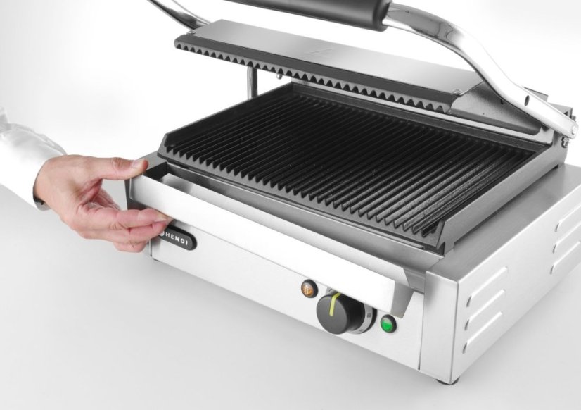 Kontaktní gril Panini, HENDI, Stříbrná, 220-240V/2200W, 430x375x(H)216mm