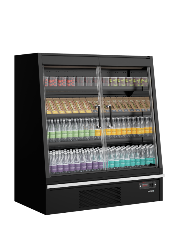 Přístěnná chladicí vitrína TEFCOLD Galaxy+ GPL14FGD Black / DF