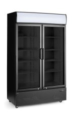 Barová chladnička s podsvíceným panelem, dvoudveřová, Arktic, 512L, Černá, 220-240V/510W, 1120x585x(H)1900mm