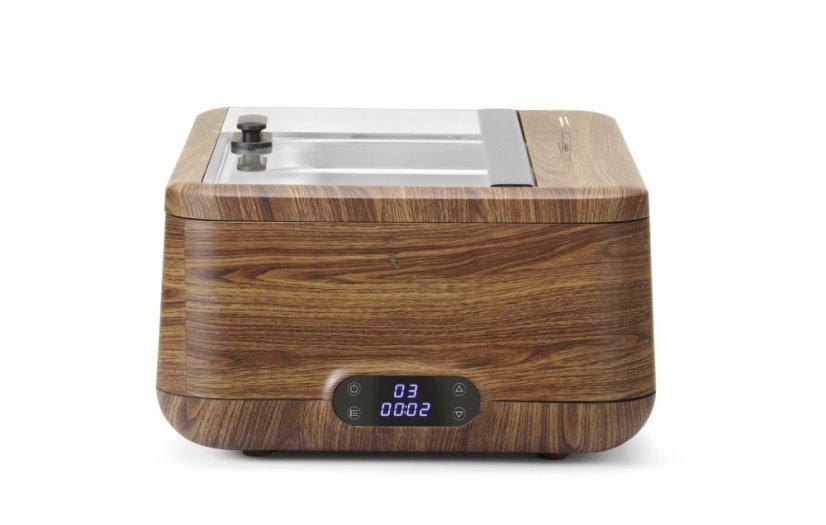 Chafing dish UNIQ, HENDI, designed by Robert Bronwasser, GN 1/1, Dřevo, 230V/700W, 607x402x(H)245mm