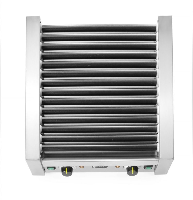 Gril válečkový na párky – dvouzénový, HENDI, 14 válečků, 230V/1480W, 520x650x(H)176mm