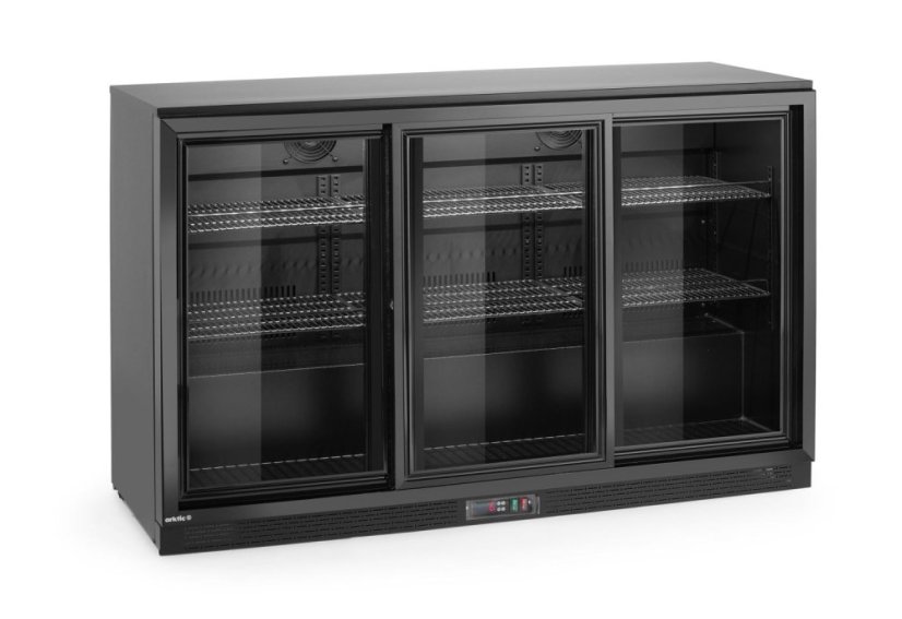 Barová chladnička s trojitými posuvnými dveřmi, Arktic, 254L, Černá, 230V/160W, 520x1350x(H)870mm