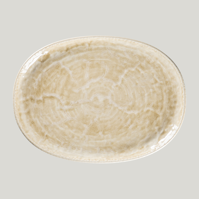 RAK Porcelain Krush talíř oválný 32 × 24 cm, béžový