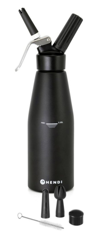 Láhev na šlehačku, HENDI, Kitchen Line, 0,95L, Černá, ⌀95x(H)320mm