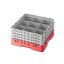 Cambro Koš Camrack 9 pozic, výška sklenice 30 cm - Červená