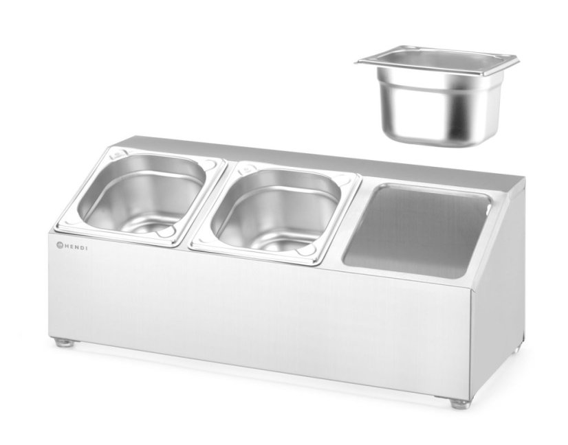 Držák kontejnerů Gastronorm, HENDI, 3 přihrádky, 512x245x(H)215mm