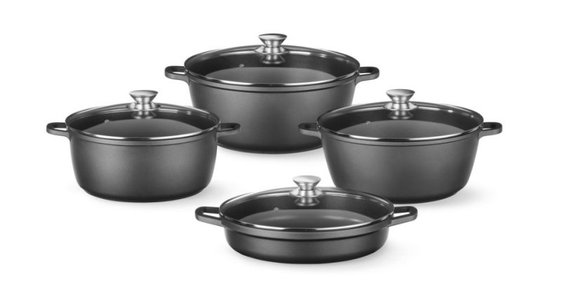 Hrnec s nepřilnavou povrchovou úpravou, HENDI, 7L, Černá, 367x290x(H)122mm