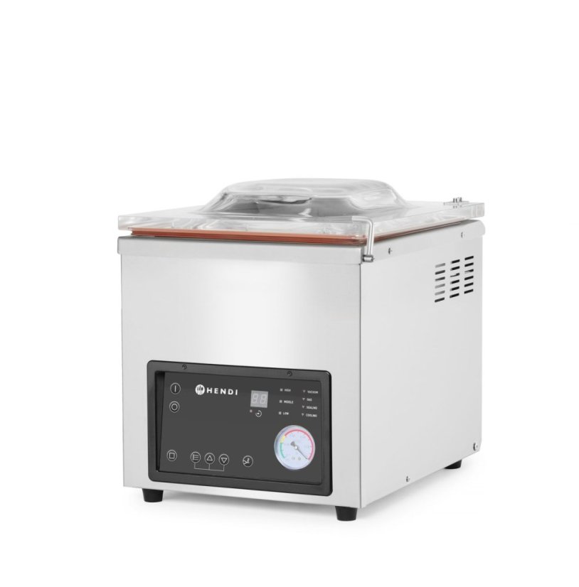 Vakuový balicí stroj - komora, HENDI, Profi Line, těsnicí lišta 350 mm, 230V/750W, 450x555x(H)480mm